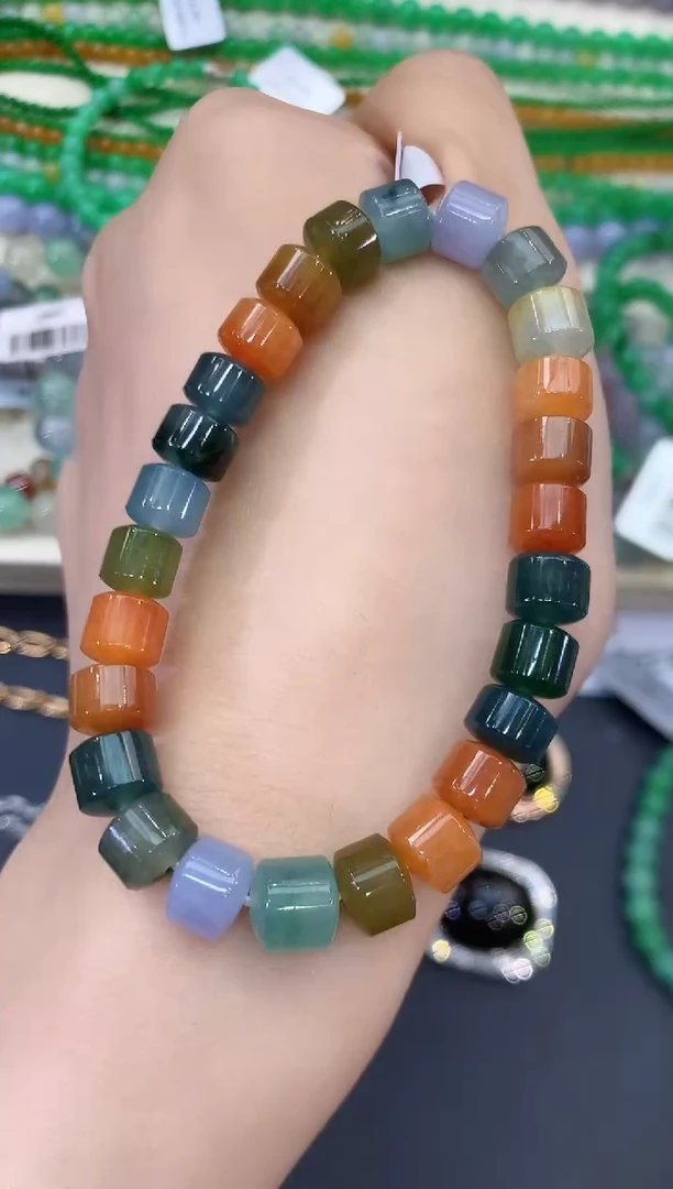 未镶嵌手串翡翠B169紫货有色差