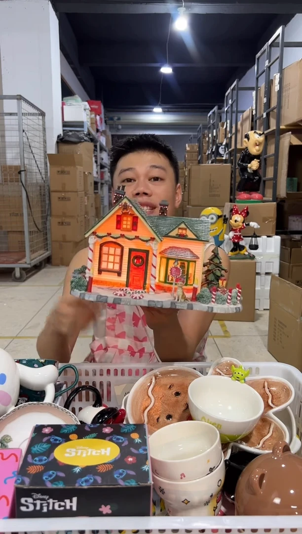 瓷片树脂大号圣诞雪屋房子摆件