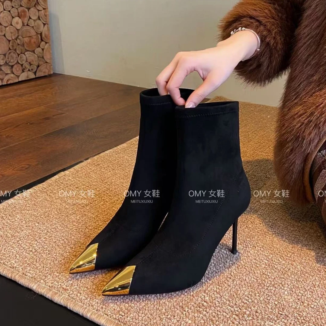 秋冬新款防踢细跟瘦瘦靴 95695