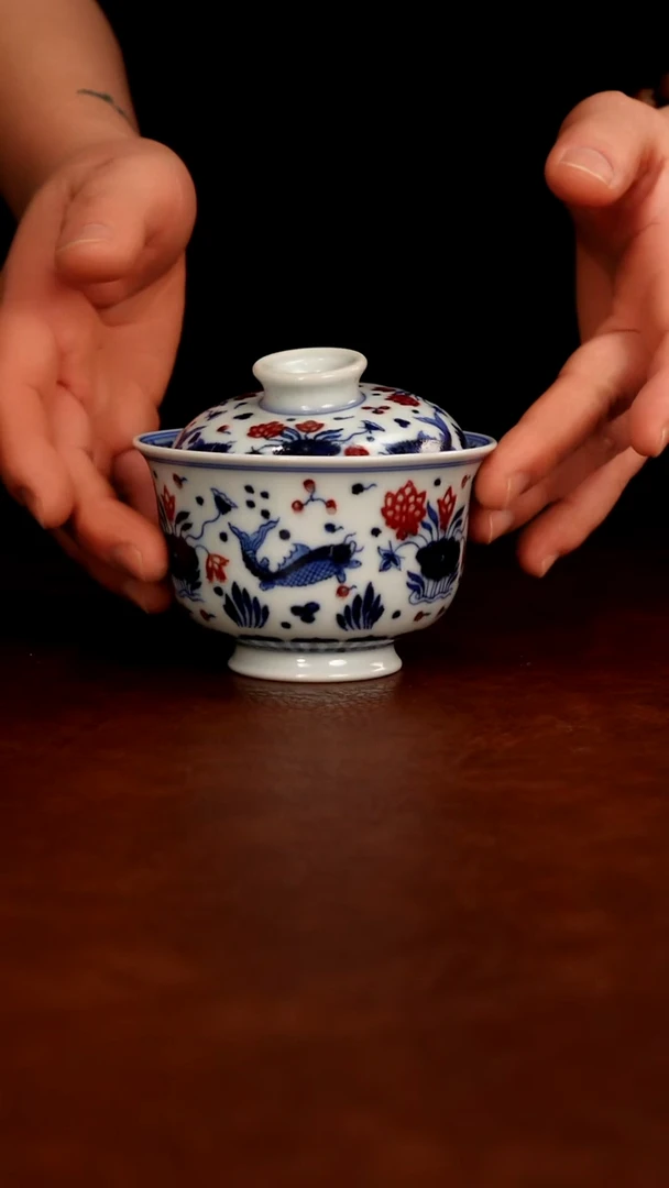 摆件陶景德镇瓷器，青花瓷手绘茶具~