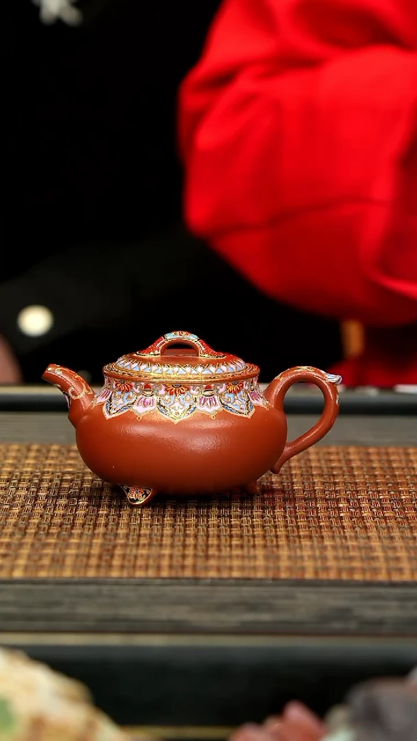 【闪购商品】紫砂茶壶HZ21三足炉鼎 宝相回字纹