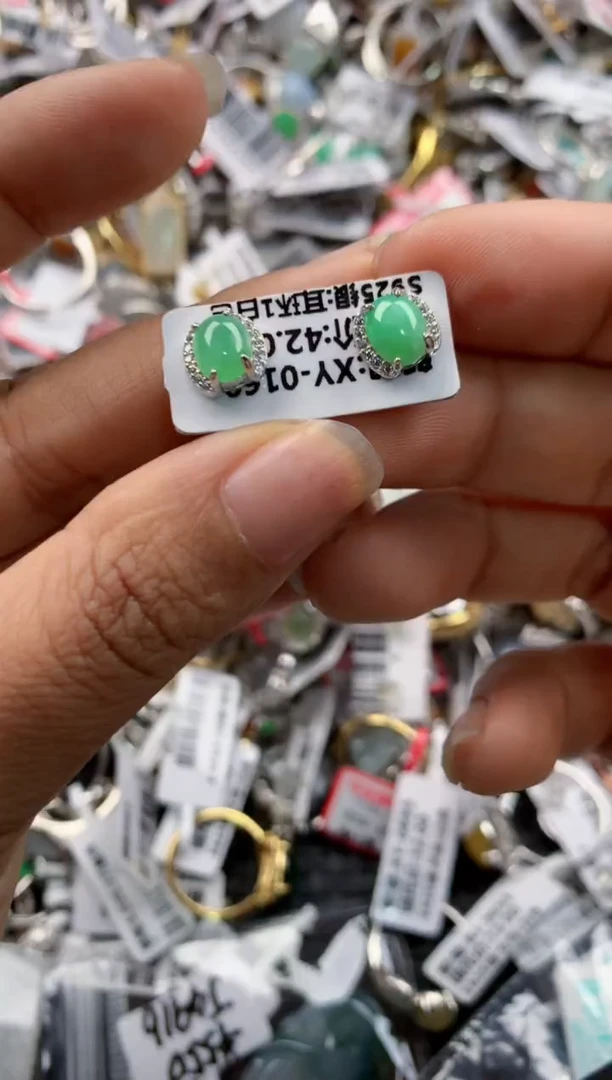 银S925镶嵌戒指翡翠101010----7
