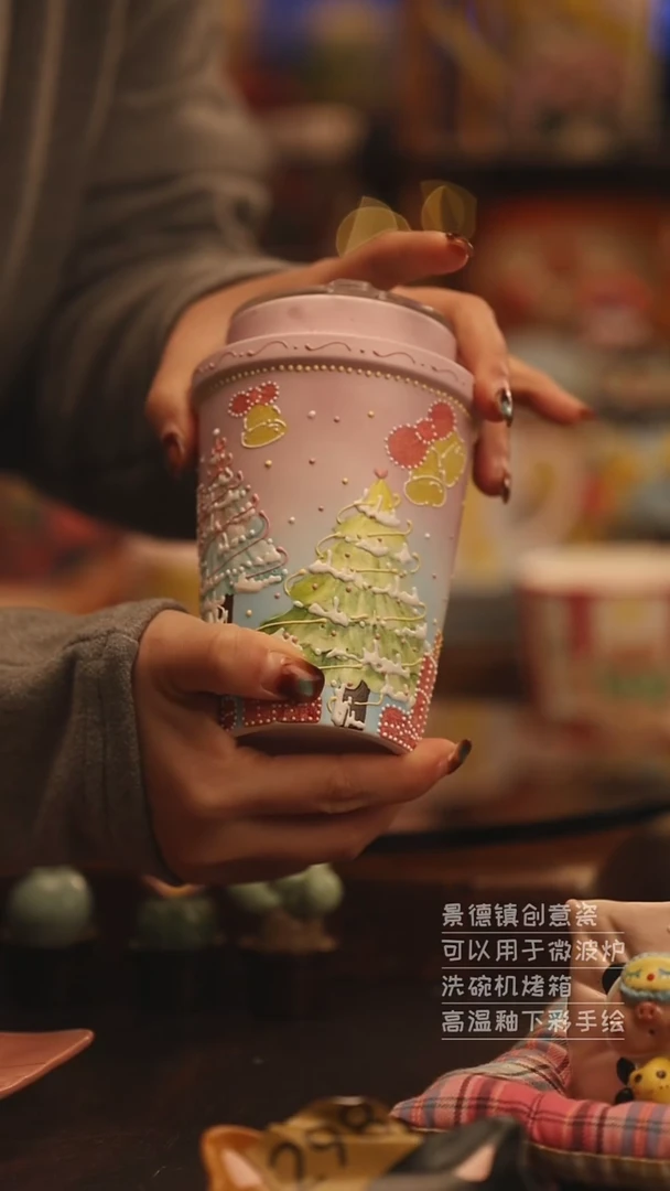 陶瓷景德镇可爱陶瓷釉下彩绘设计师款