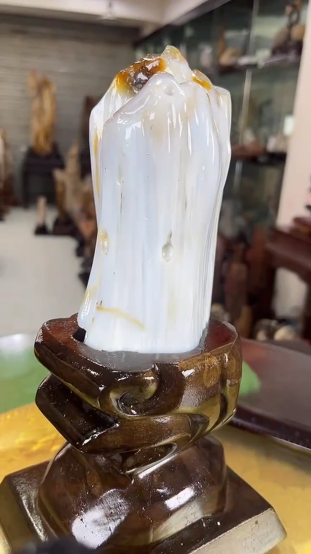 硅化玉珠宝奇石未镶嵌缅甸天然树化玉摆件