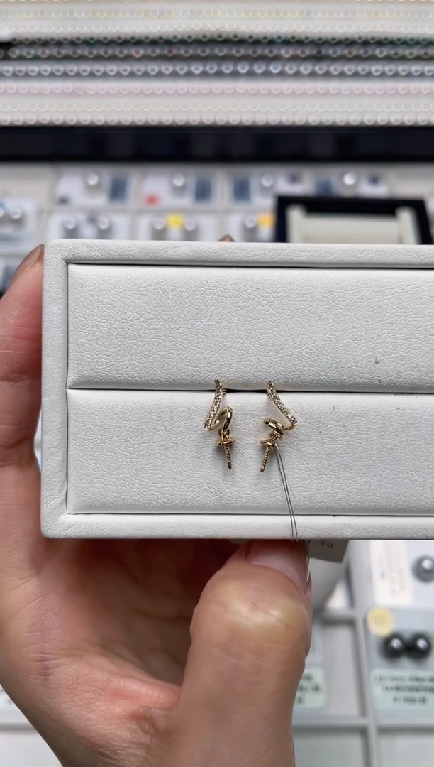 【闪购商品】18K金耳饰18K黄耳饰配件