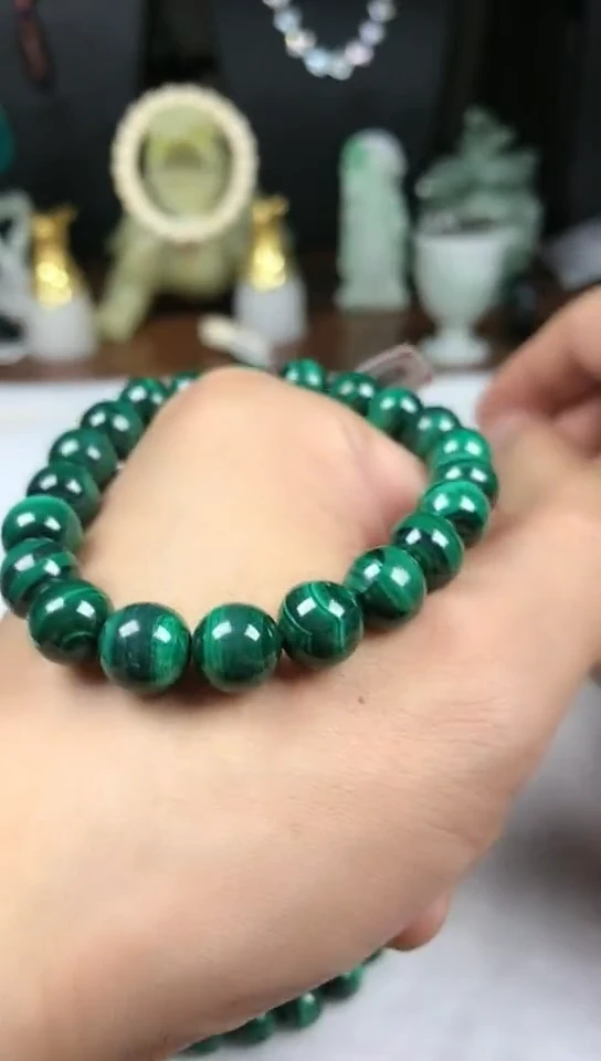 合金孔雀石手链手串9+