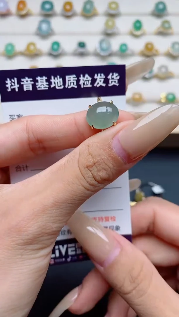 翡翠戒指银S925镶嵌.