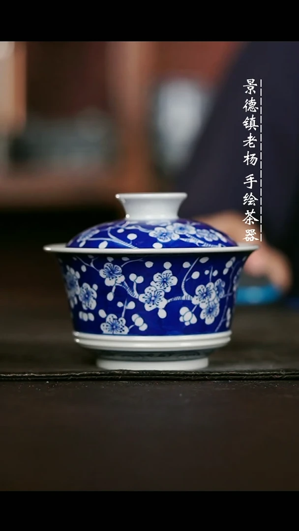微瑕福利手绘高温现代瓷 气 冰梅 矮马蹄130c