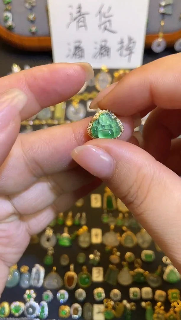 翡翠银S925镶嵌吊坠(不含链)1