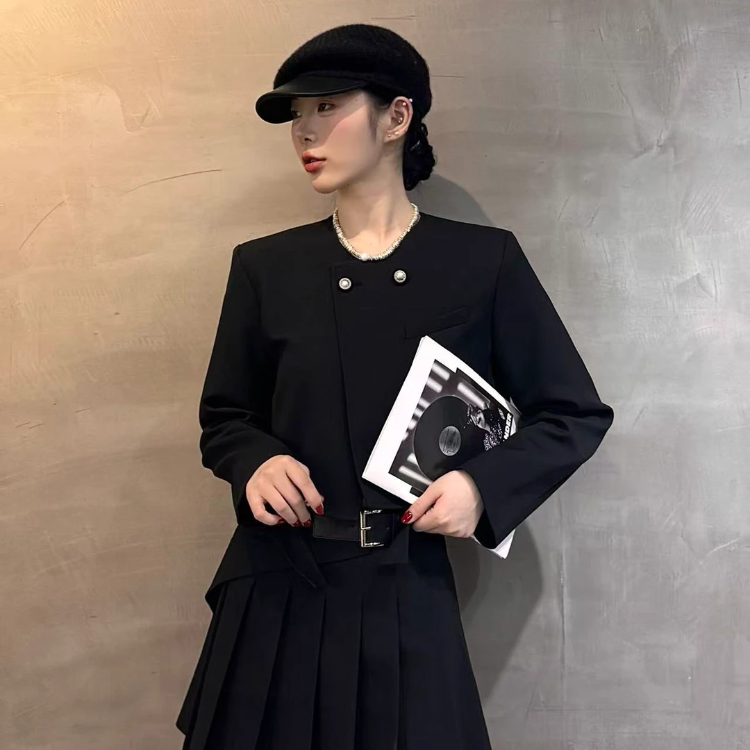 8069#秋季新款欧货西装短款外套女秋季显瘦设计感小个子夹克上衣