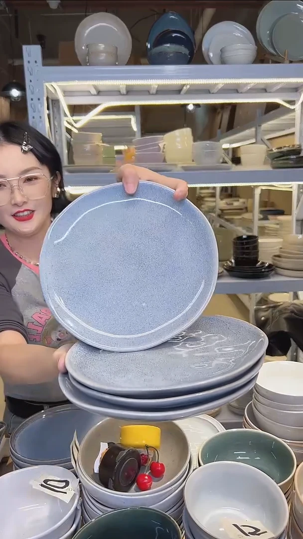 瓷98小盘外贸尾货高温釉下彩陶瓷餐具默认微瑕