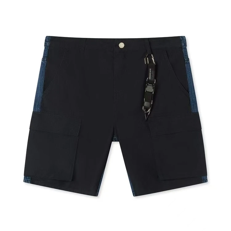 G家直筒牛仔短裤拼接设计宽松舒适男士时尚潮流短裤gc125545d