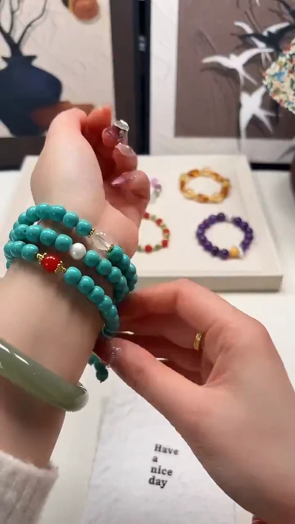 未镶嵌绿松石手链038