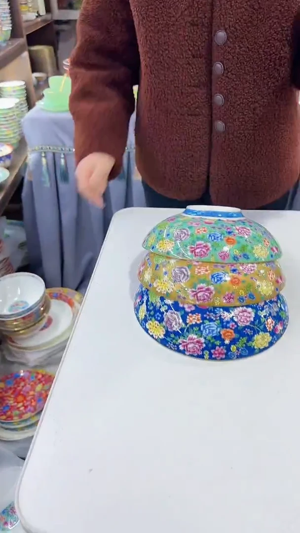 【闪购商品】瓷片景德镇元宝盘3个混色