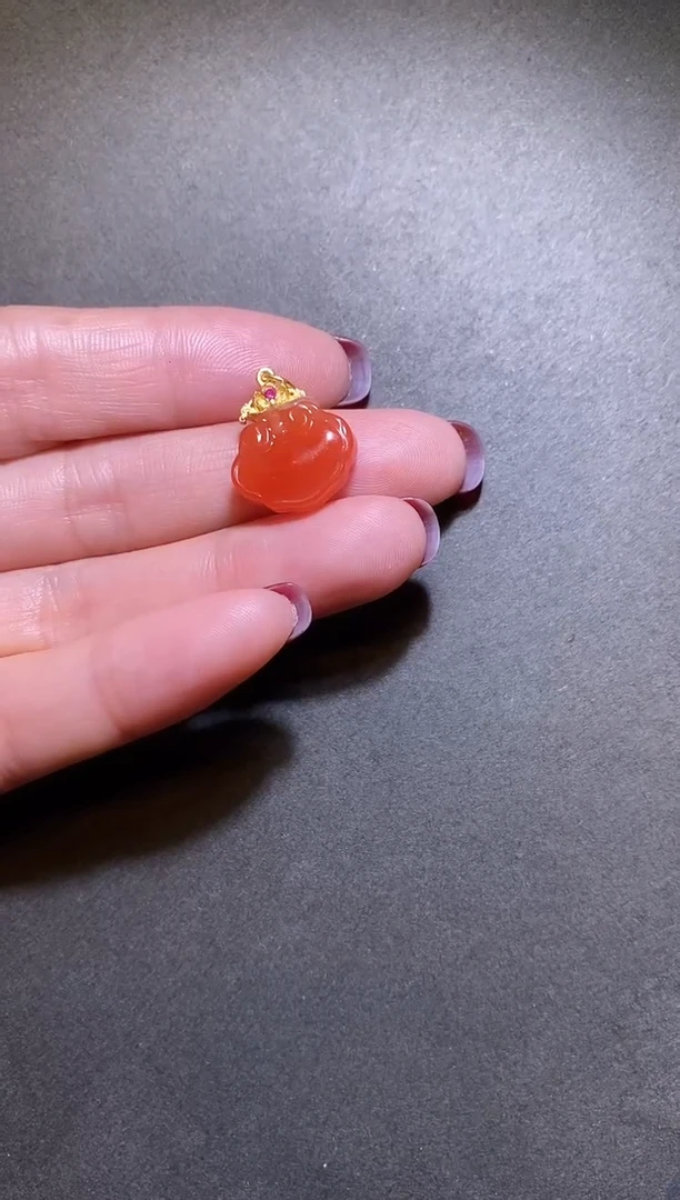 【闪购商品】南红玛瑙配件银S925镶嵌南红如意提溜