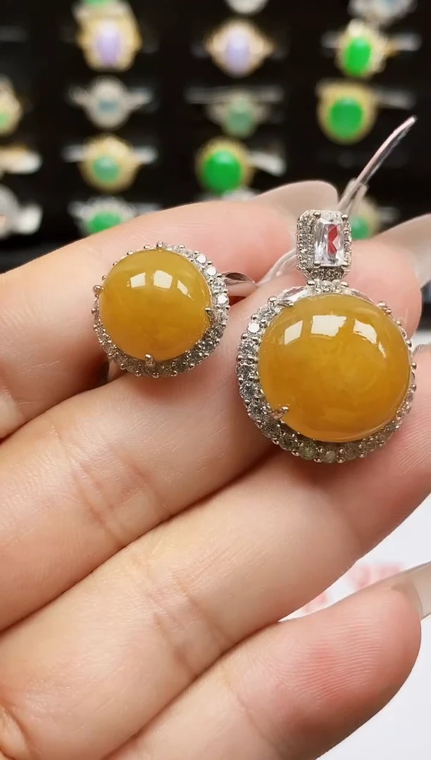 银S925镶嵌戒指翡翠0692