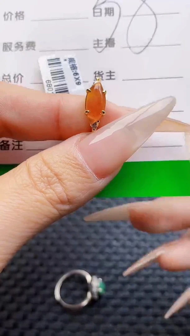 银S925镶嵌戒指翡翠3267