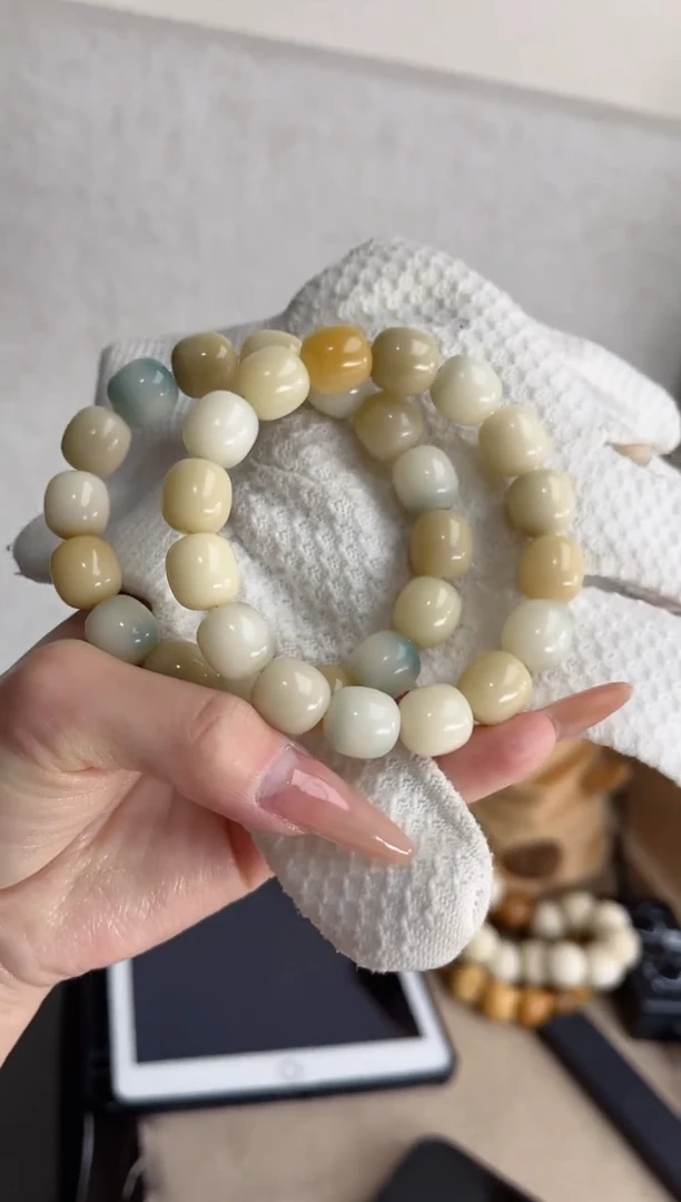 【闪购商品】菩提根/象牙果手串c02干磨青花瓷韵年糕12*13手串