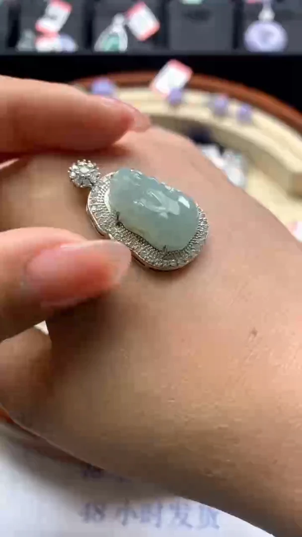 【闪购商品】翡翠颈饰银S925镶嵌吊坠