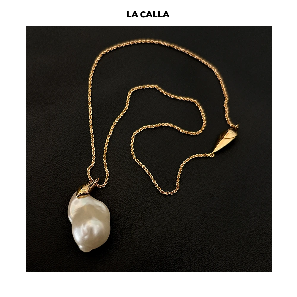 黄铜树脂项链 LA CALLA 新款金色时尚项链吊坠