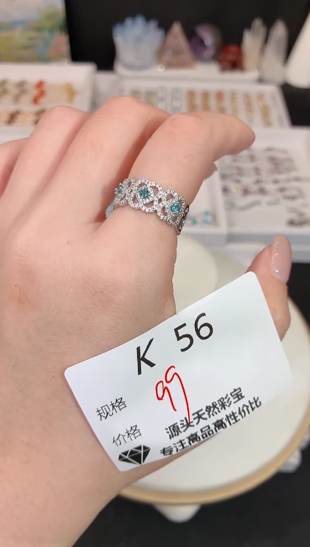 银S925镶嵌戒指托帕石多样性发一K56