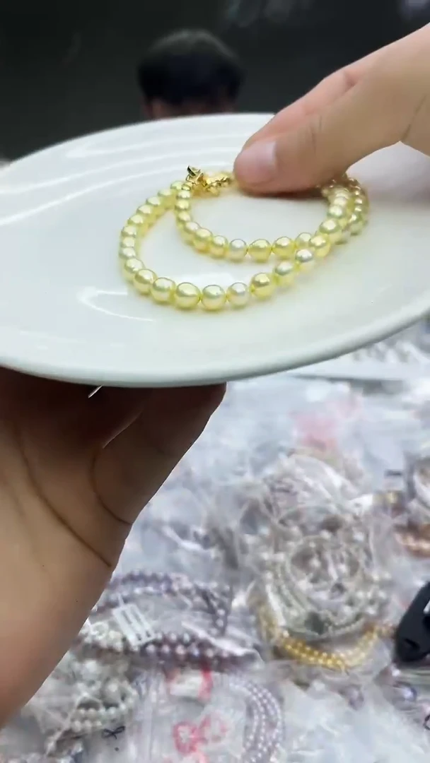 未镶嵌项链淡水珍珠黄色系项链