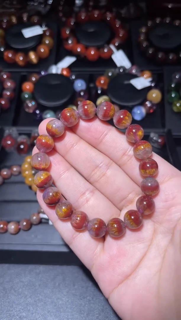 水晶珠宝半成品未镶嵌丁****面极光约10mm