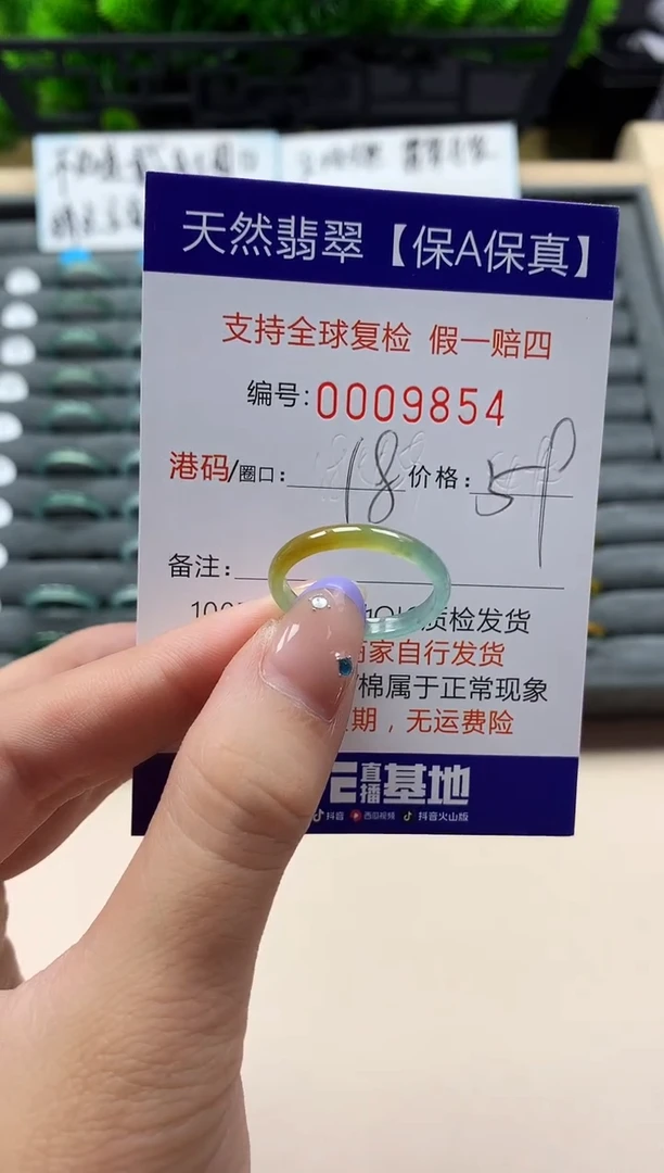 未镶嵌戒指翡翠天然  9854