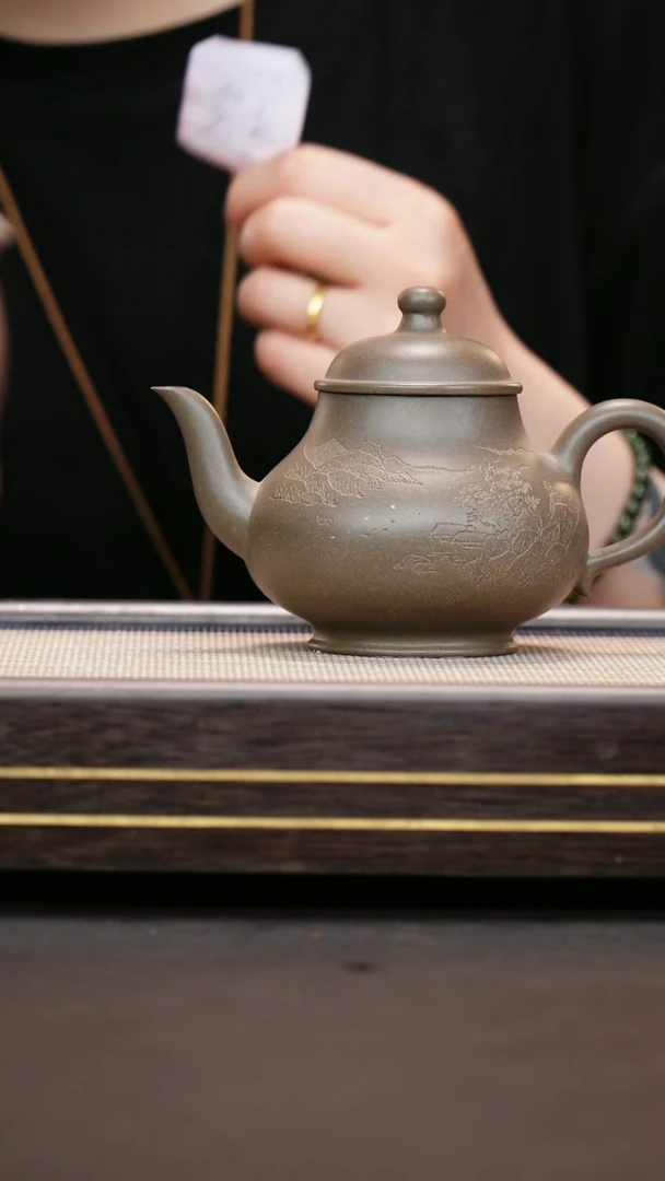 茶壶紫砂青段  神灯壶