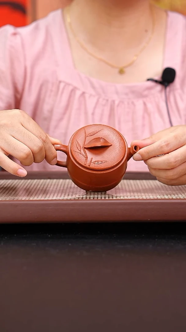 茶壶紫砂黄龙山朱泥一叶扁舟130cc张涛