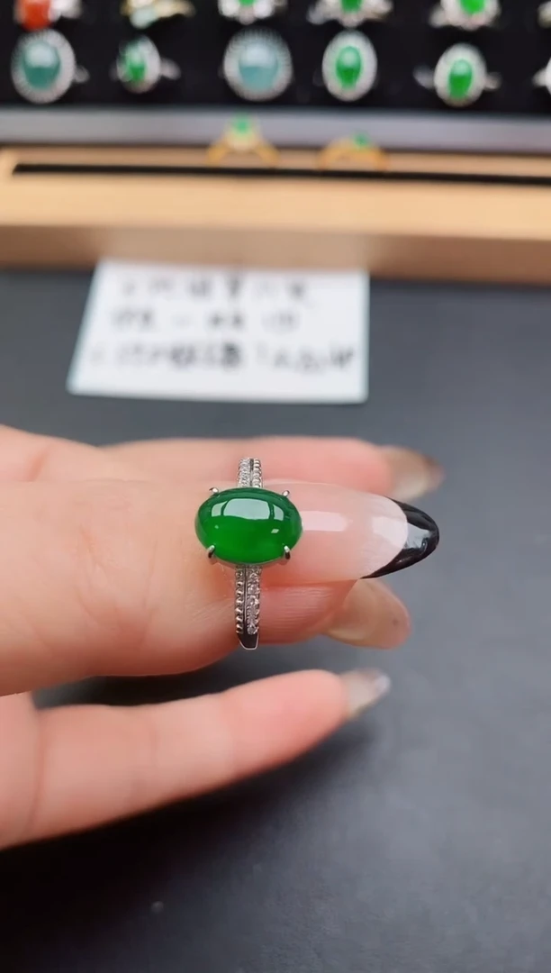 银S925镶嵌戒指翡翠603