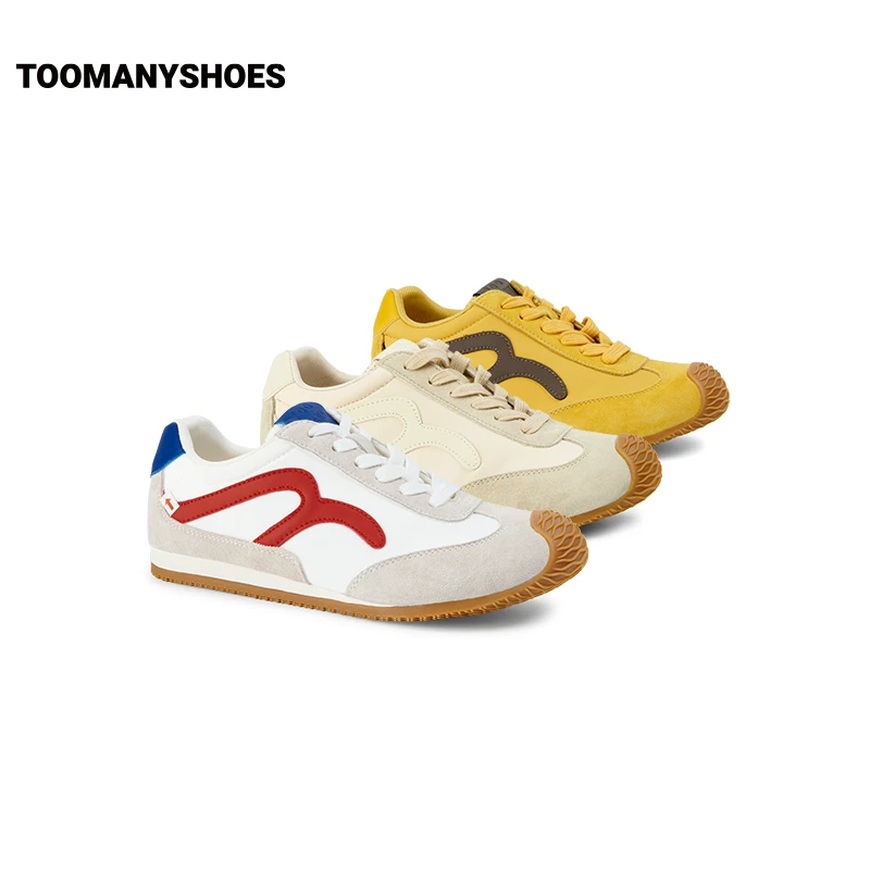 Toomanyshoes女鞋25新款波子汽水时尚运动休闲复古厚底撞色德训鞋