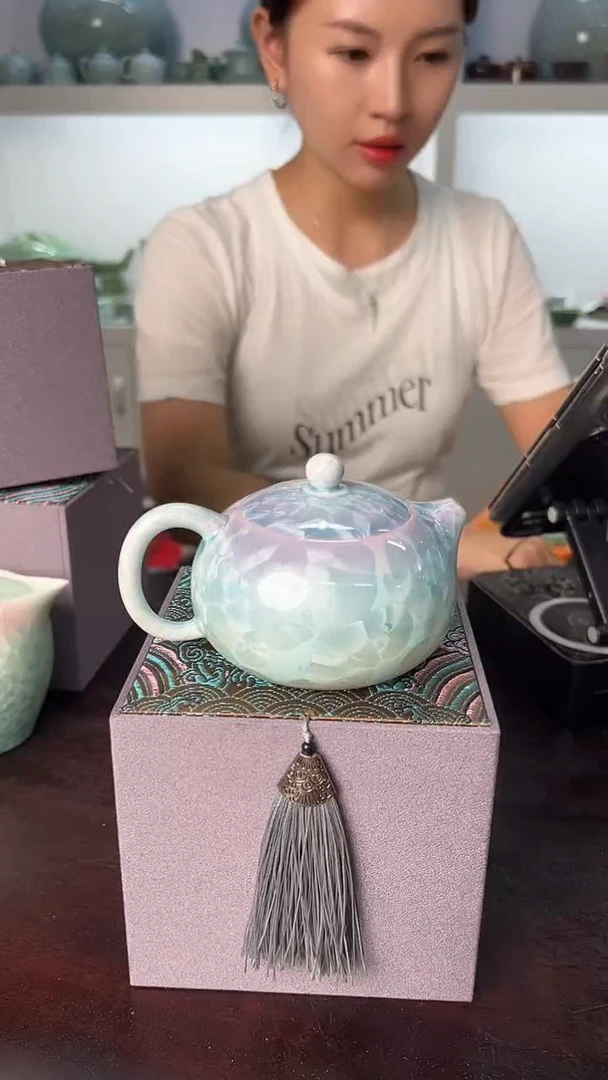 龙泉云间青瓷小米茶器