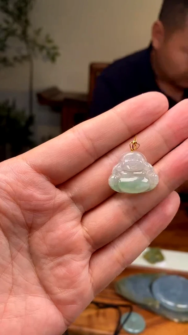 定制翡翠18K金镶嵌88888