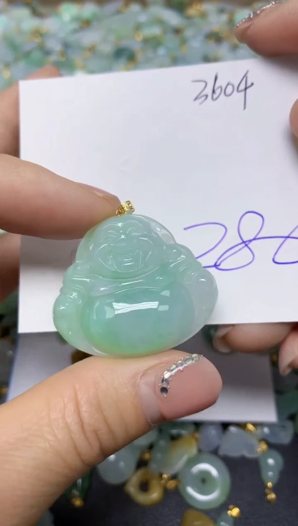 【闪购商品】翡翠挂件18K金镶嵌 天然翡翠A货