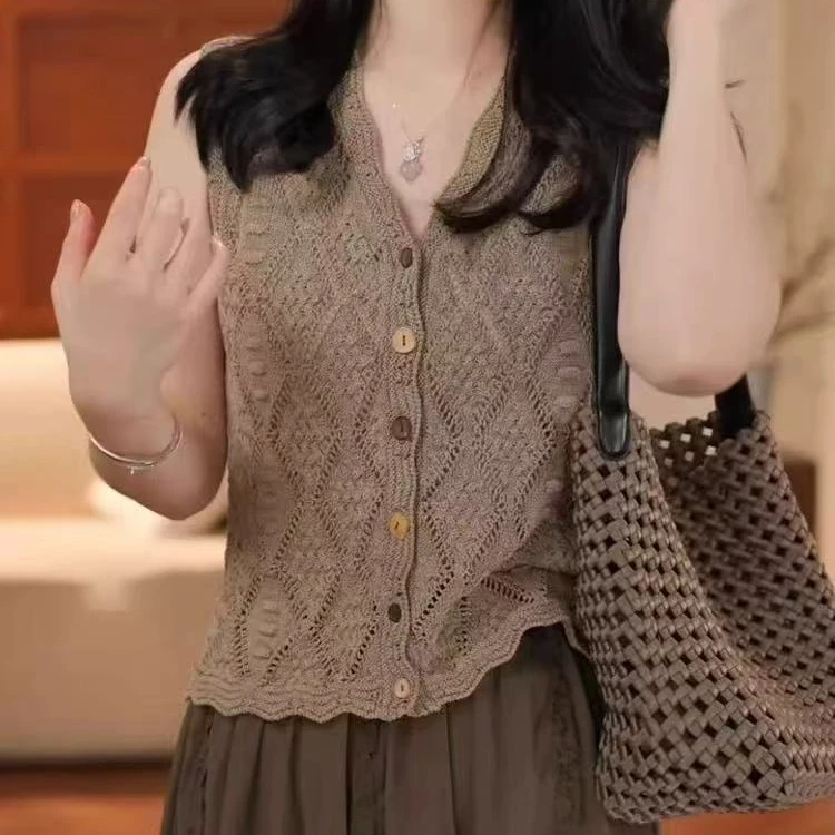 SM潮流秋季新款韩版时尚亚麻针织衫条纹镂空字母女生多巴胺服装女