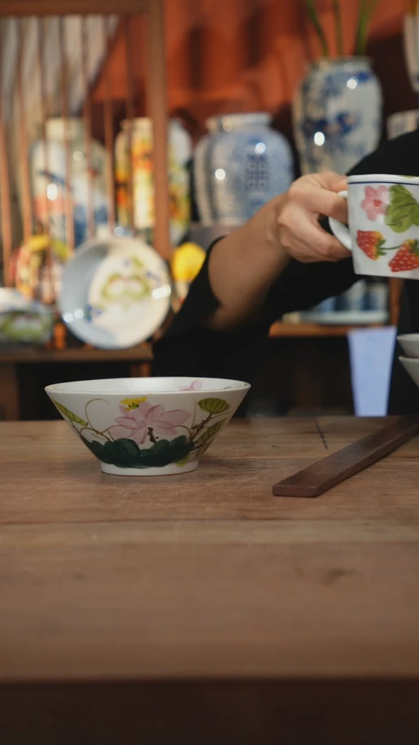 瓷片【简家甄选】景德镇设计师釉下手绘陶瓷餐具