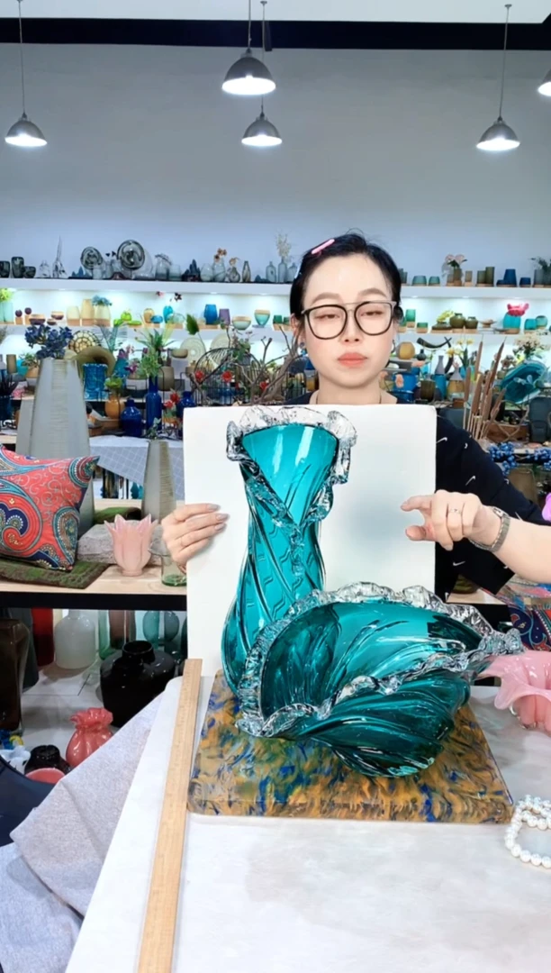 m**s慕忆家手作琉璃花瓶一套