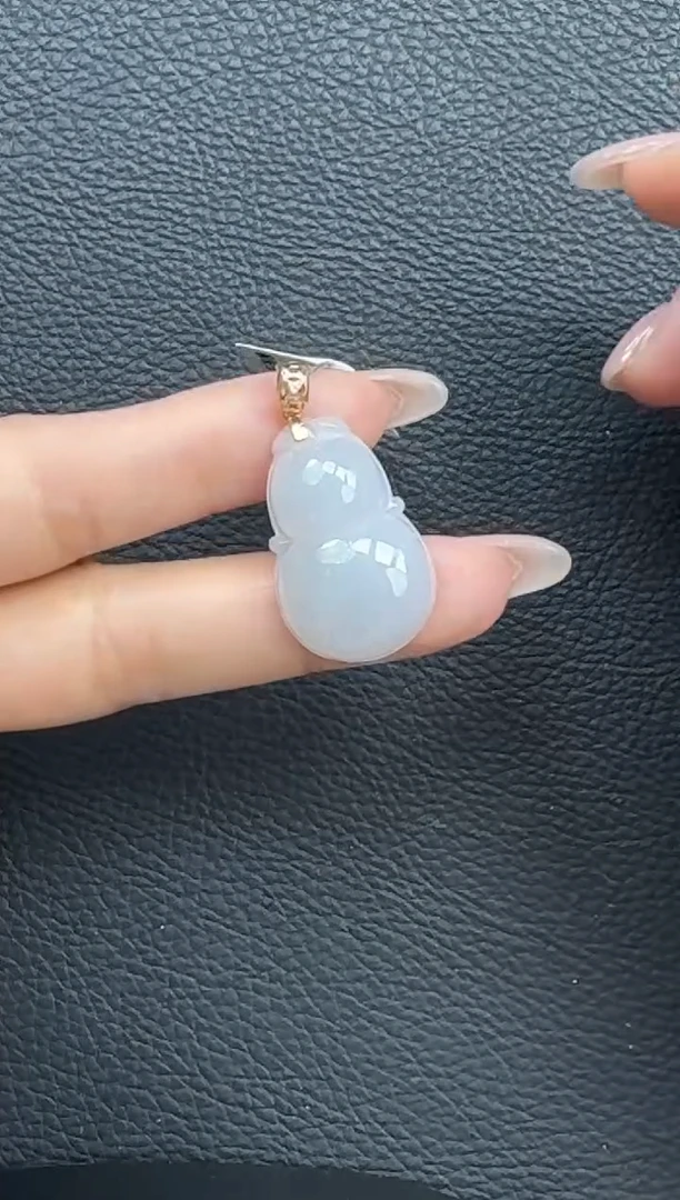 颈饰18K金镶嵌翡翠YM817 葫芦