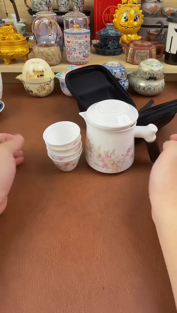 陶瓷茶具摆件旅行套组