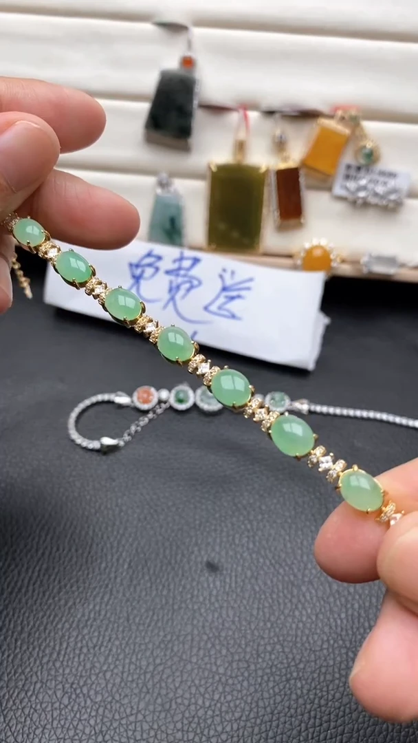 银S925镶嵌戒指翡翠1