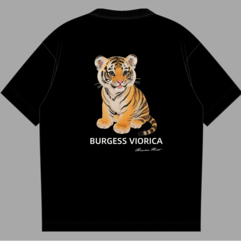 【小老虎】RINGSPUN男女同款潮牌重磅纯棉刺绣夏季休闲短袖T恤