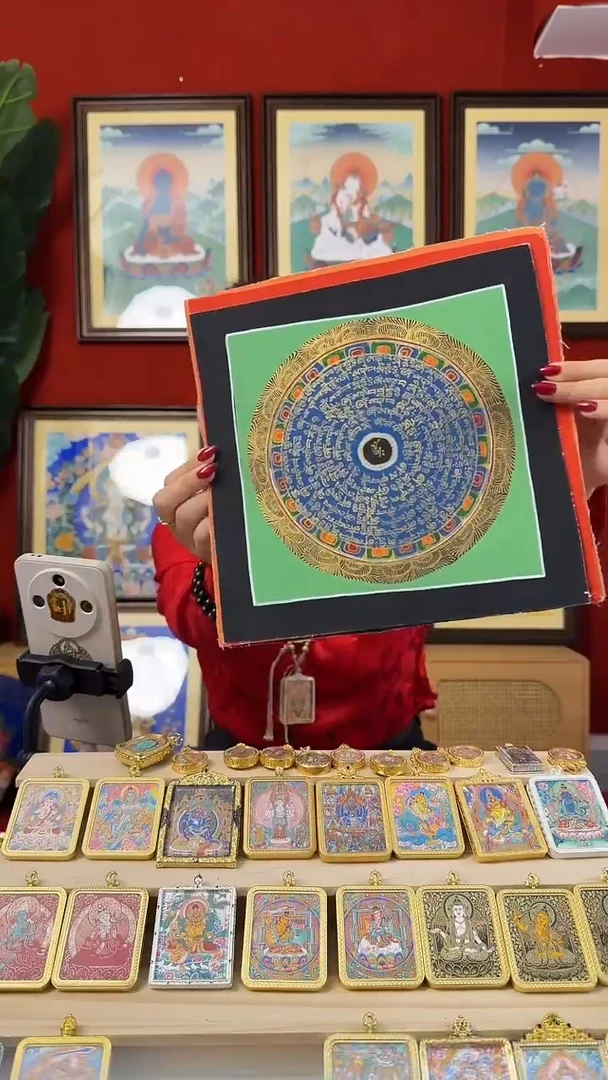 吊坠小房子-热贡纯手绘唐卡【3张-颜色随机】