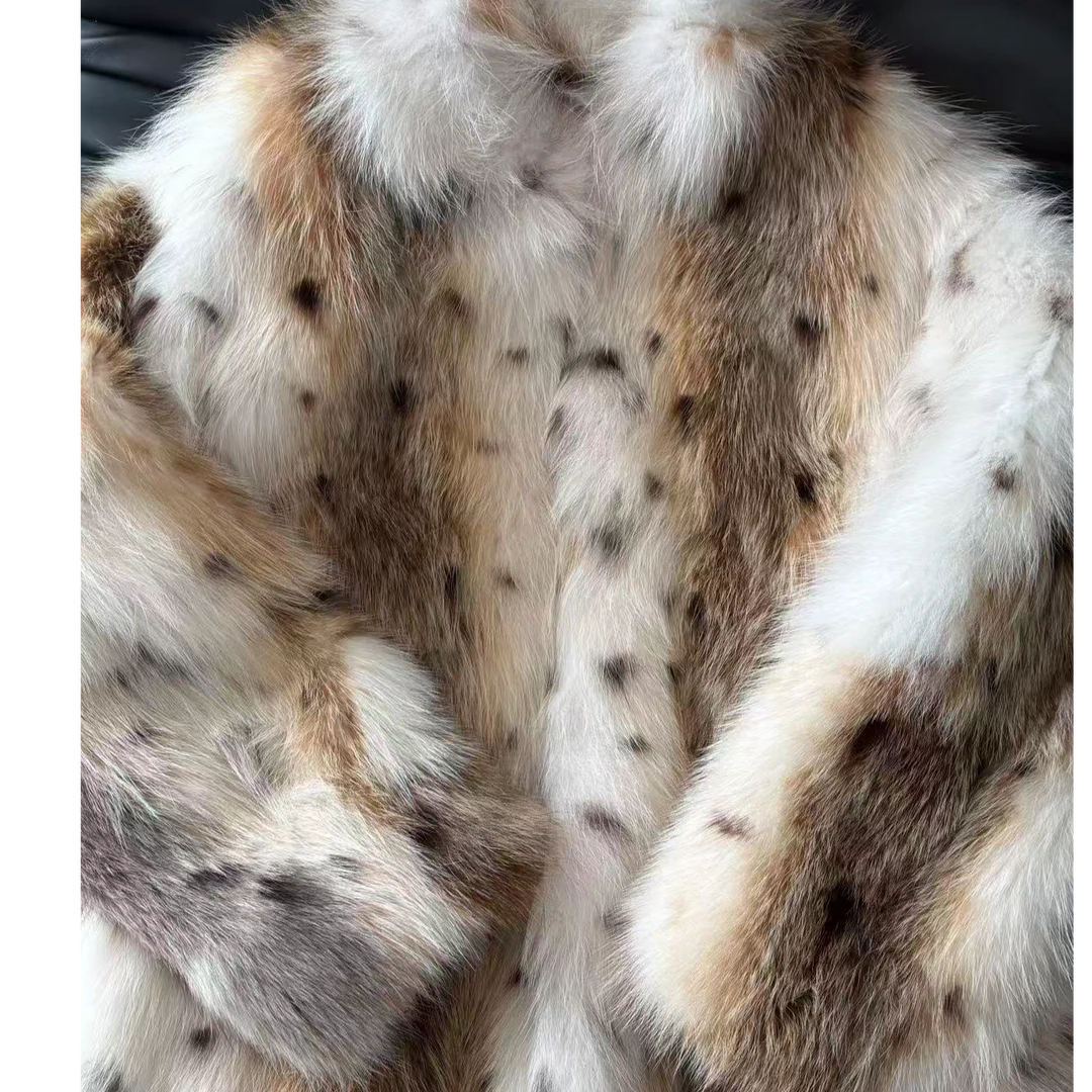 人造皮草 水稻米 雪豹外套（004）