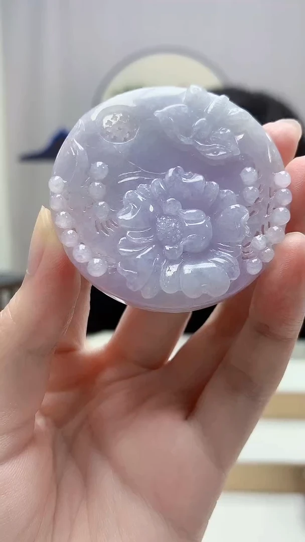 未镶嵌定制翡翠4688zm-毛货挂件花牌65