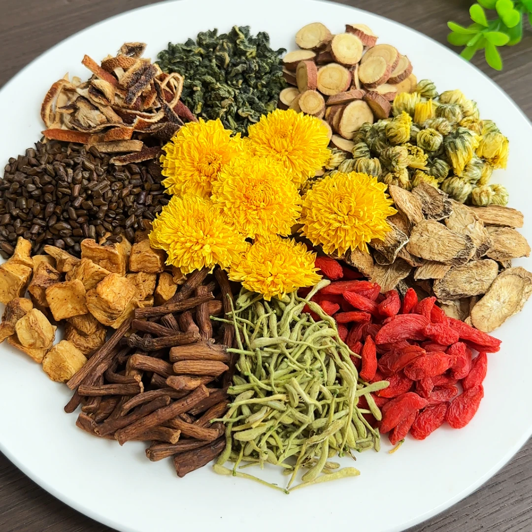 菊花-可搭（旰旰茶）决明子金银花蒲公英根陈皮甘草桑叶泡水煮茶