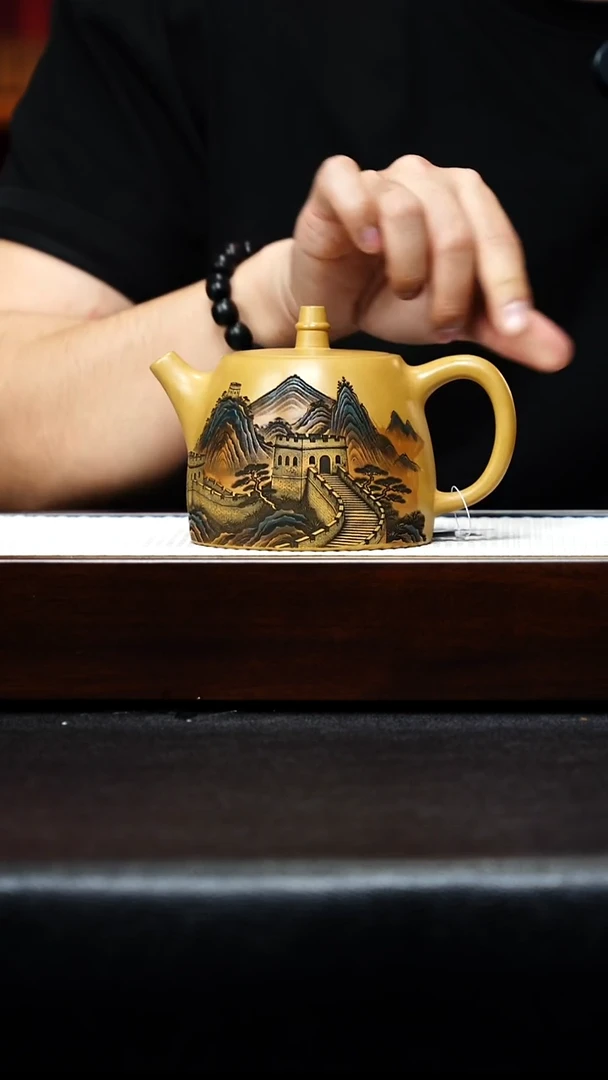 茶壶紫砂宜兴紫砂 汉铎 黄金段 梅付春 h513