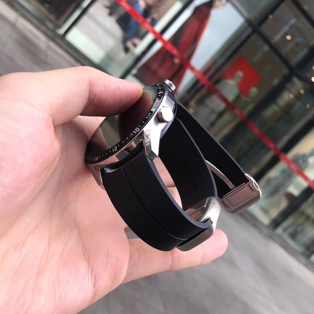 卡容氟橡胶适用华为GT6表带watch4pro不沾灰GT5/4/3/2圆滑磁吸扣