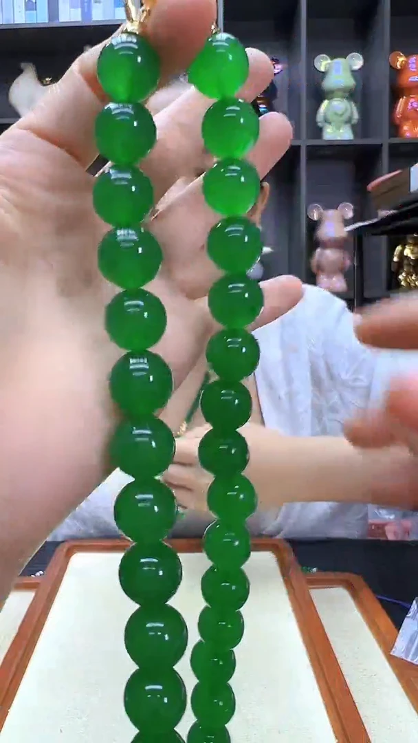 颈饰14K金镶嵌翡翠丹丹diy劲饰14mm项链