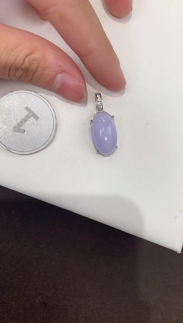 颈饰银S925镶嵌翡翠天然缅甸A货翡翠